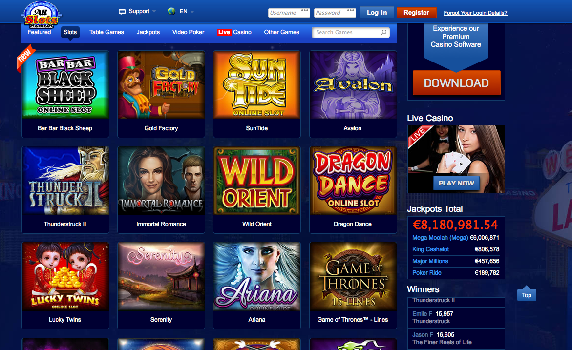 All slots casino mobile games