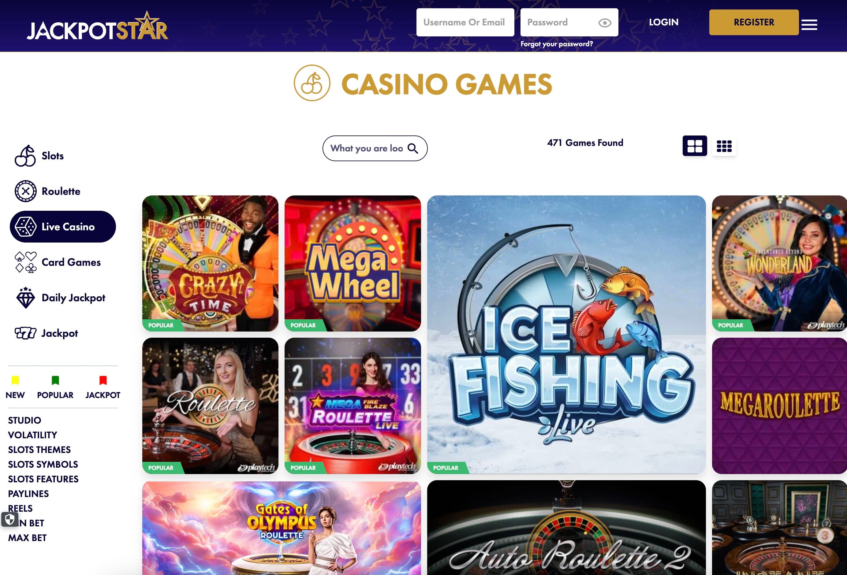 JackpotStar casino screenshot 1 of 2